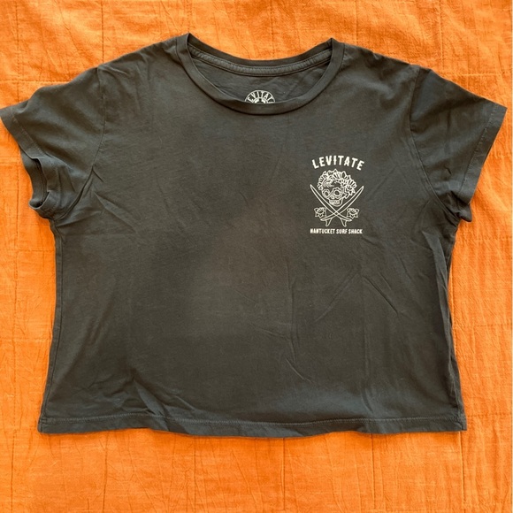 Levitate Nantucket Surf Shack Cropped Cotton Graphic Logo Tee - Picture 1 of 5